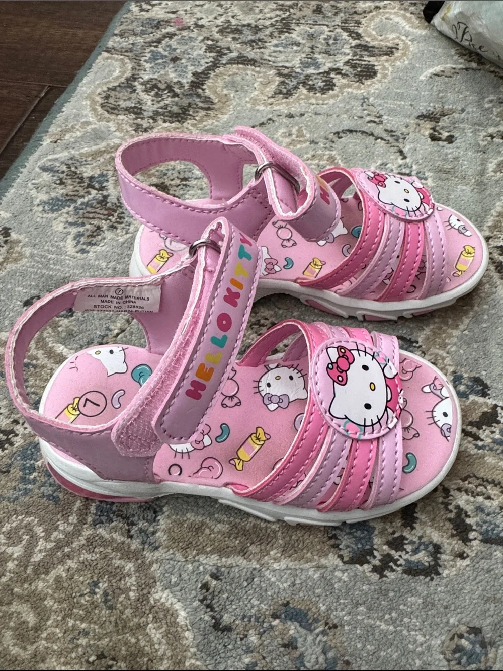 Hello Kitty Pink Strappy Girls' Sandals that Light up